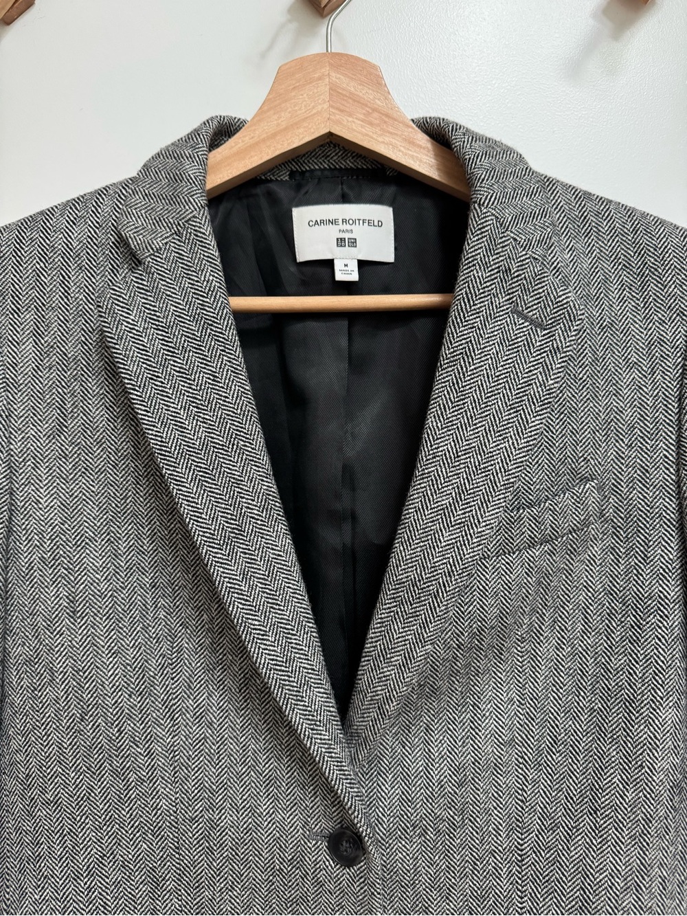 Carine Roitfeld x Uniqlo Herringbone Wool Blend Blazer Women's Medium Capsule - Picture 3 of 13